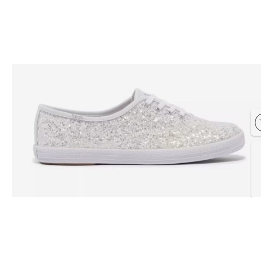 New Keds X Kate Spade New York Champion Glitter Sneakers Silver Size 6.5 Bridal